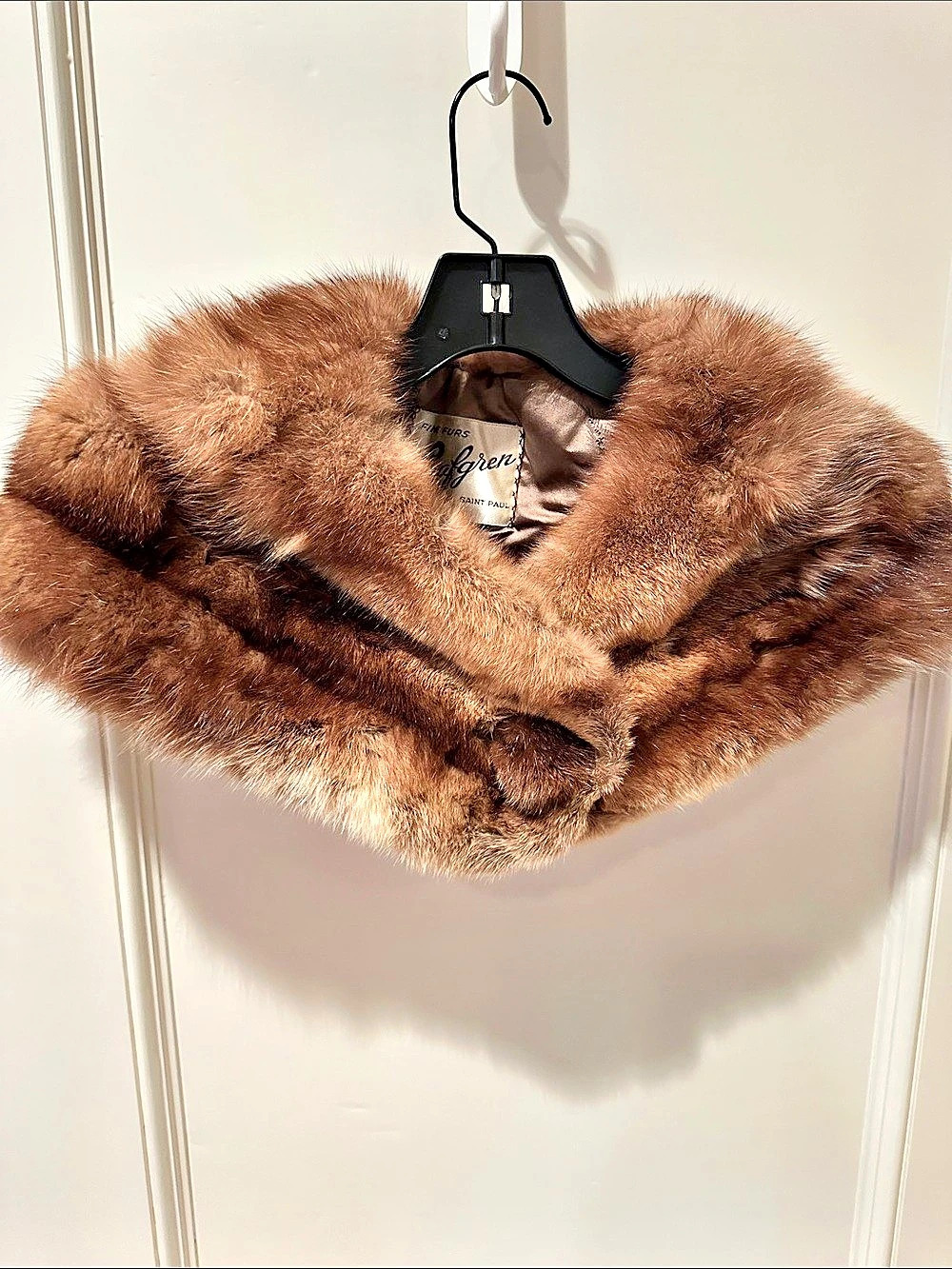 Vintage Leafgran Authentic Fur Wrap/Stole in Brown